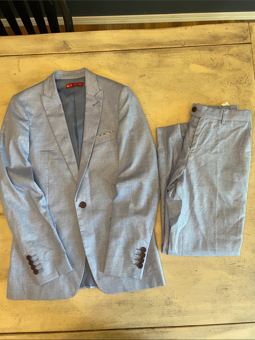ELPA Light Blue Kids Blazer & Trousers Two-Piece Set